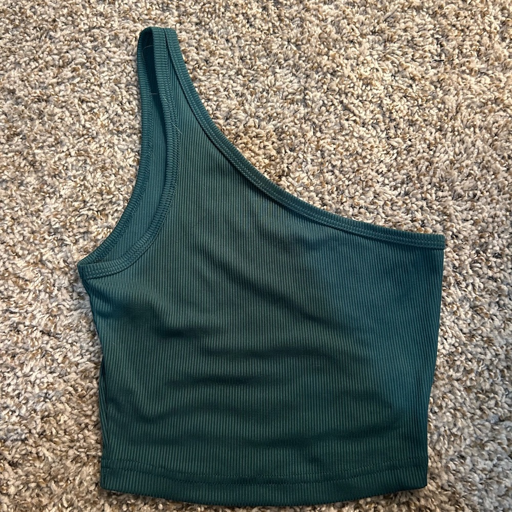 SHEIN One-Shoulder Ribbed Crop Top